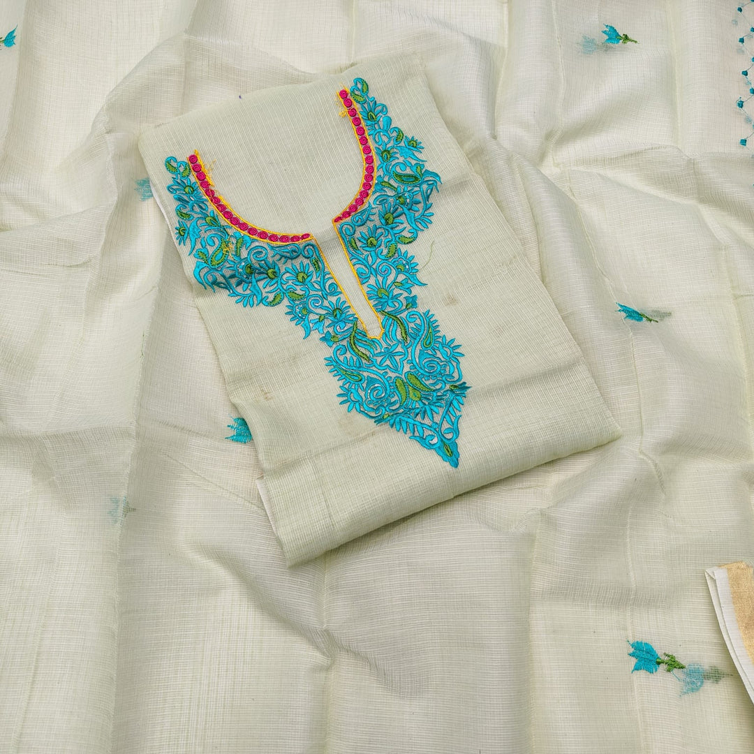 Kota Doriya Embroidery work 3-pc Unstitched Suit