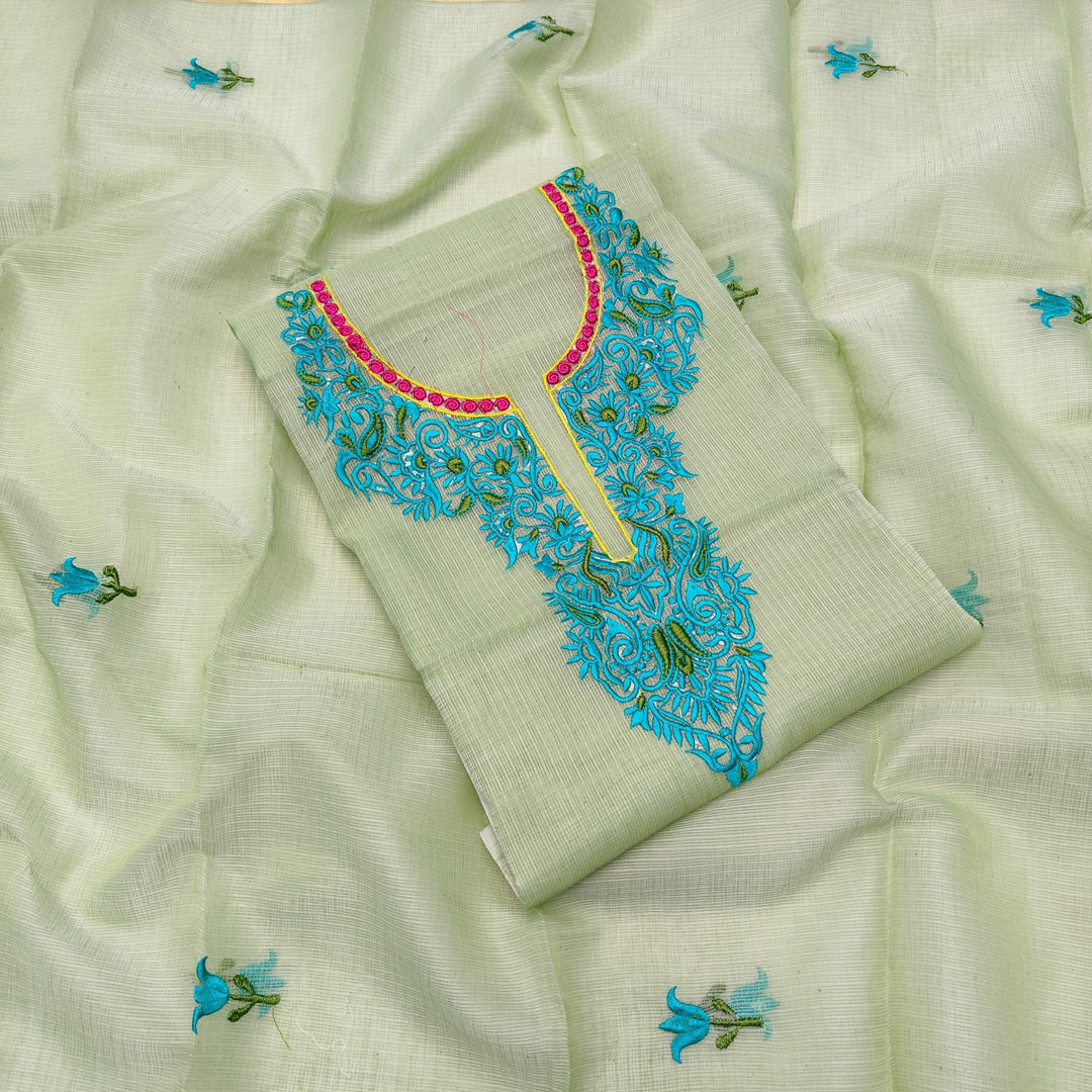 Kota Doriya Embroidery work 3-pc Unstitched Suit