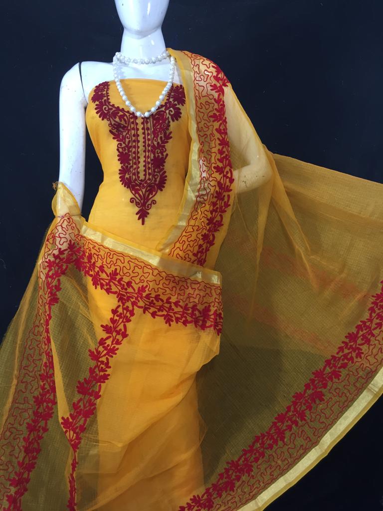 Kota Doriya Embroidery work 3-pc Unstitched Suit