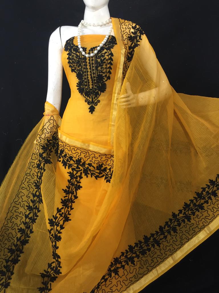 Kota Doriya Embroidery work 3-pc Unstitched Suit