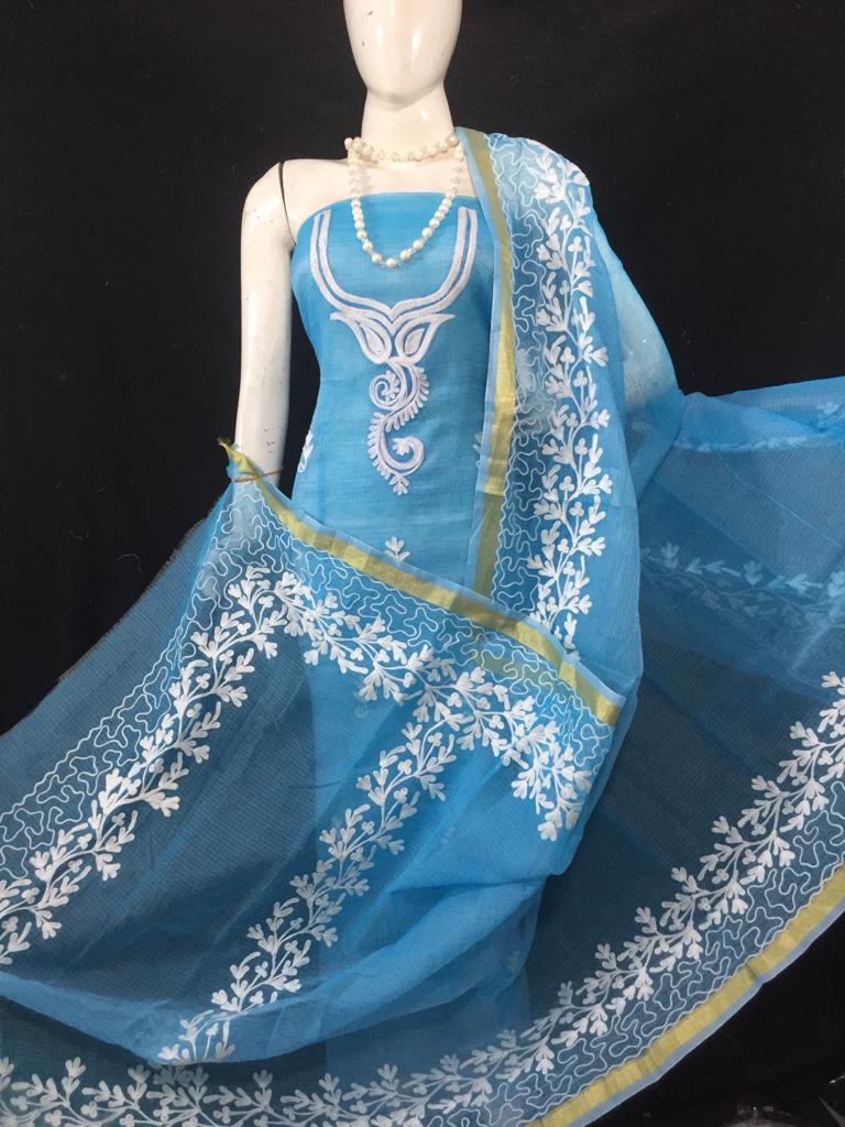Kota Doriya Embroidery work 3-pc Unstitched Suit