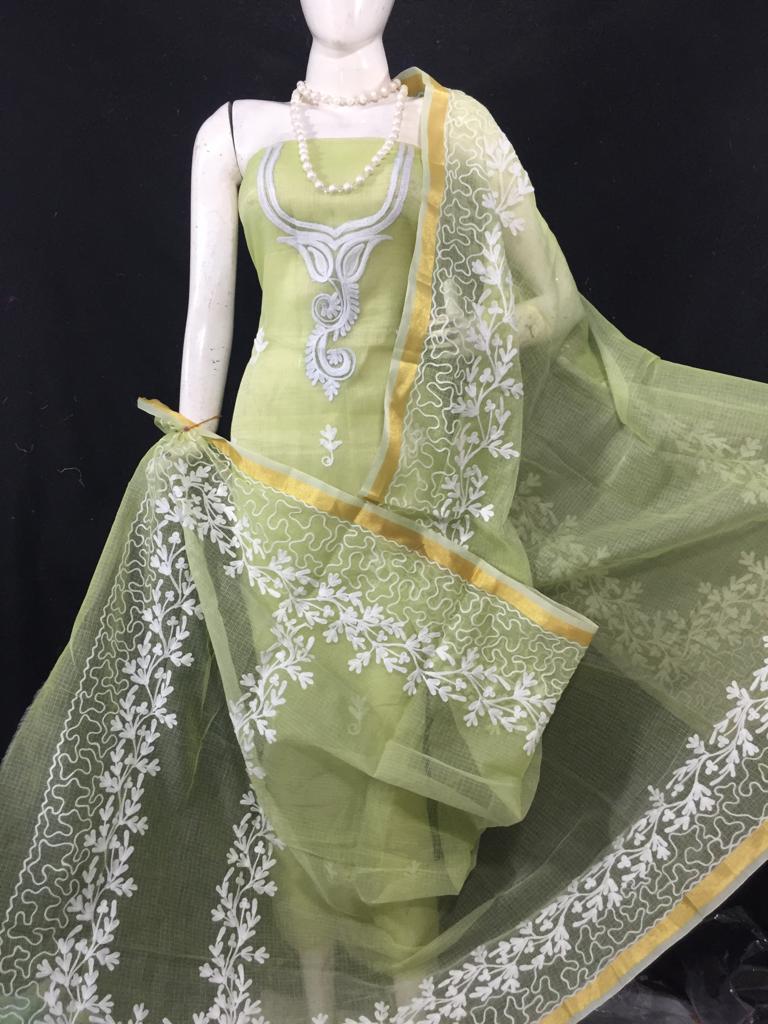 Kota Doriya Embroidery work 3-pc Unstitched Suit