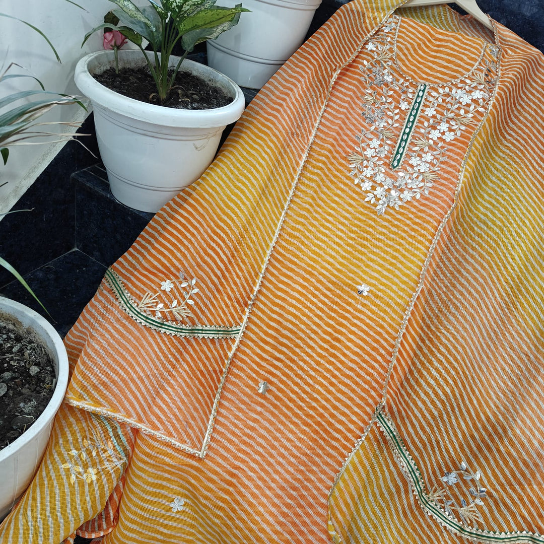 Kota Doriya Hand Gotta Patti Work Unstitched Suit