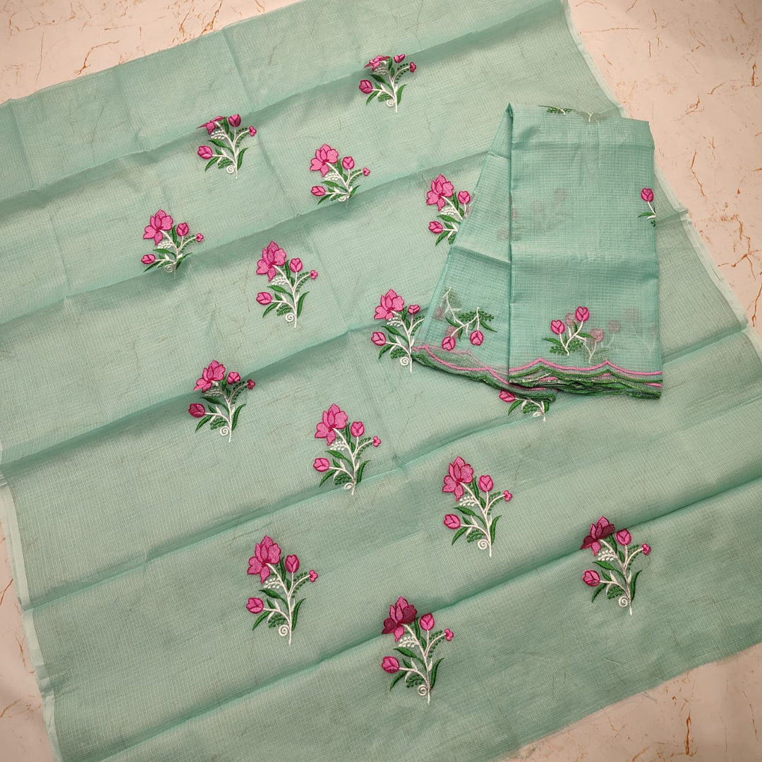 Kota Doriya Embroidery work 3-pc Unstitched Suit