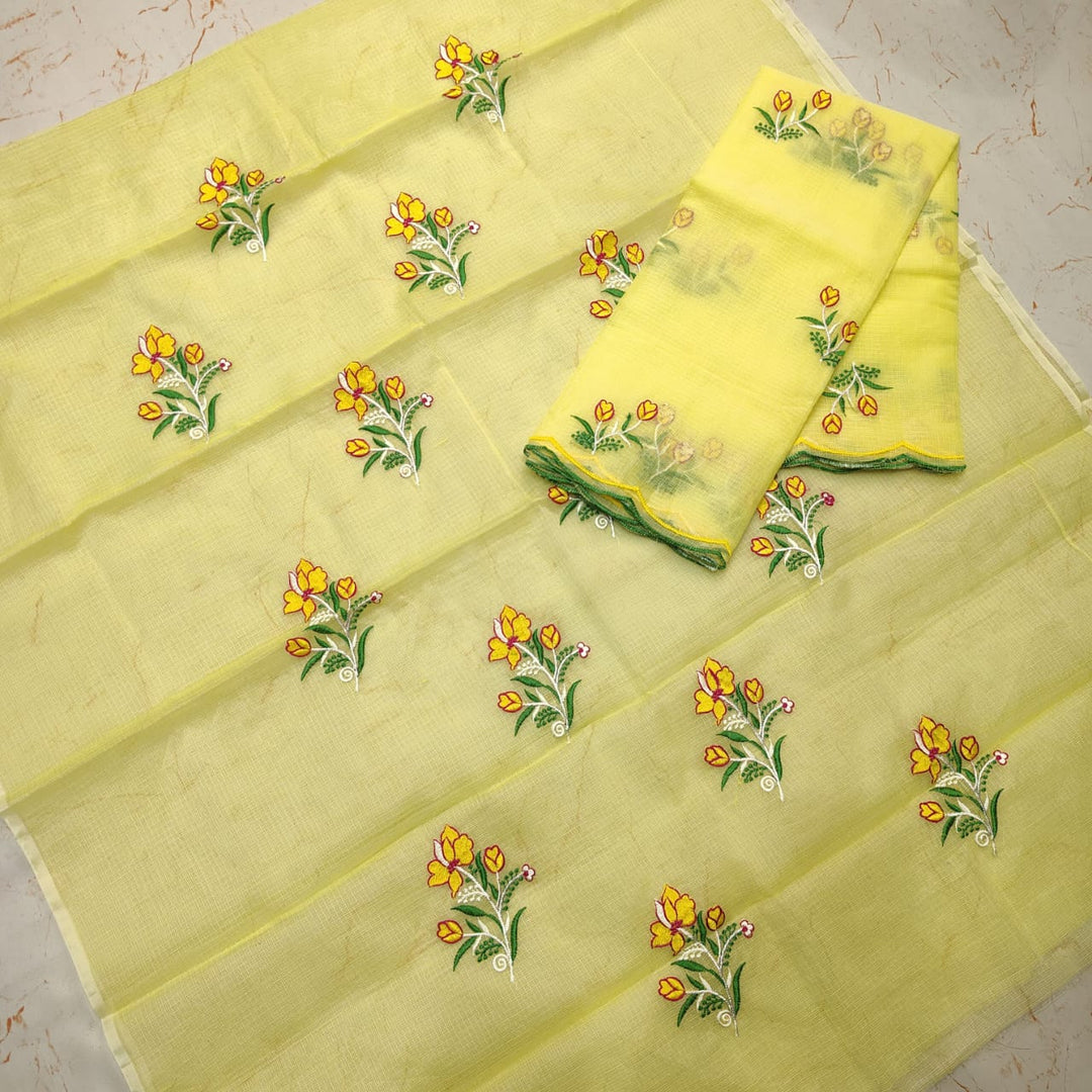 Kota Doriya Embroidery work 3-pc Unstitched Suit
