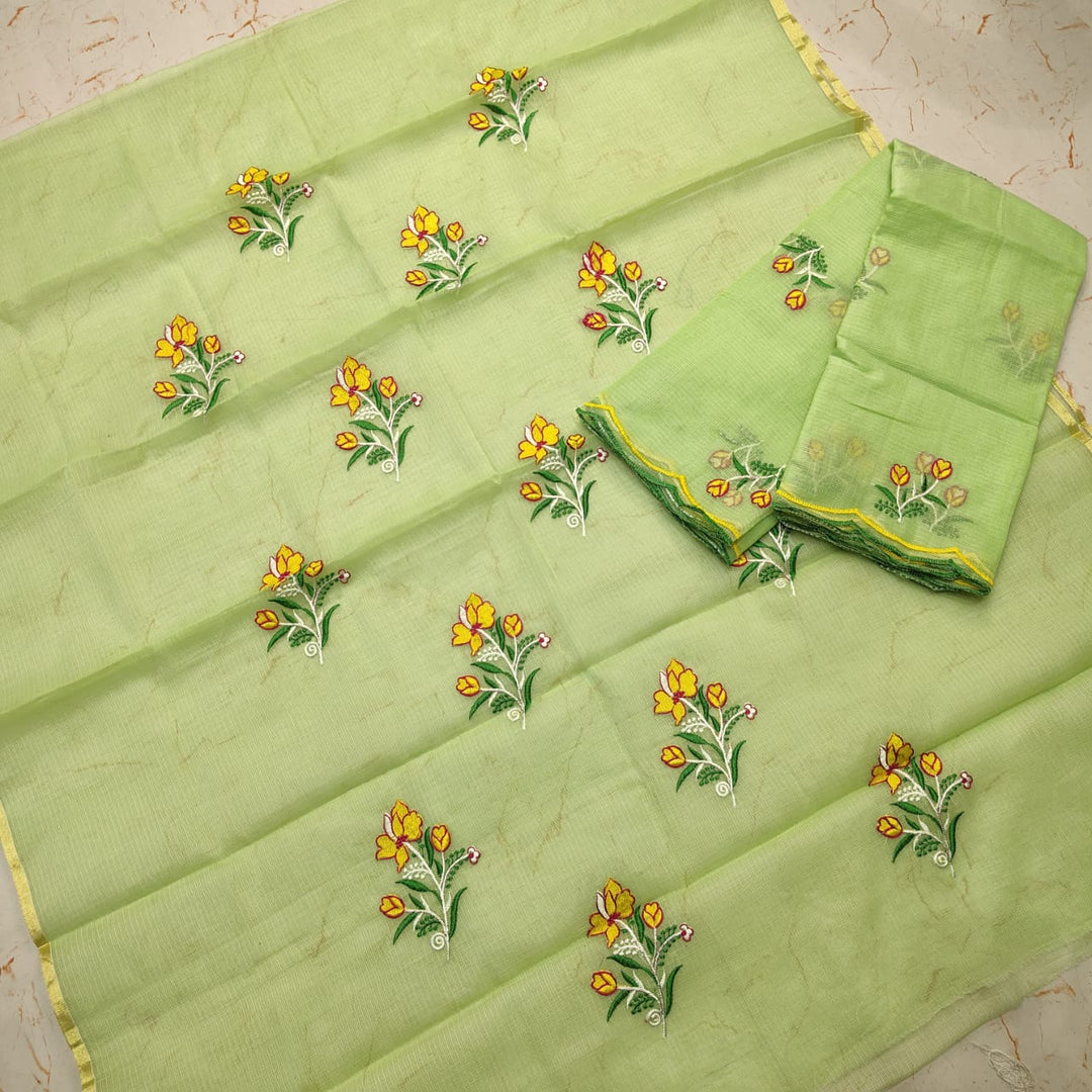 Kota Doriya Embroidery work 3-pc Unstitched Suit