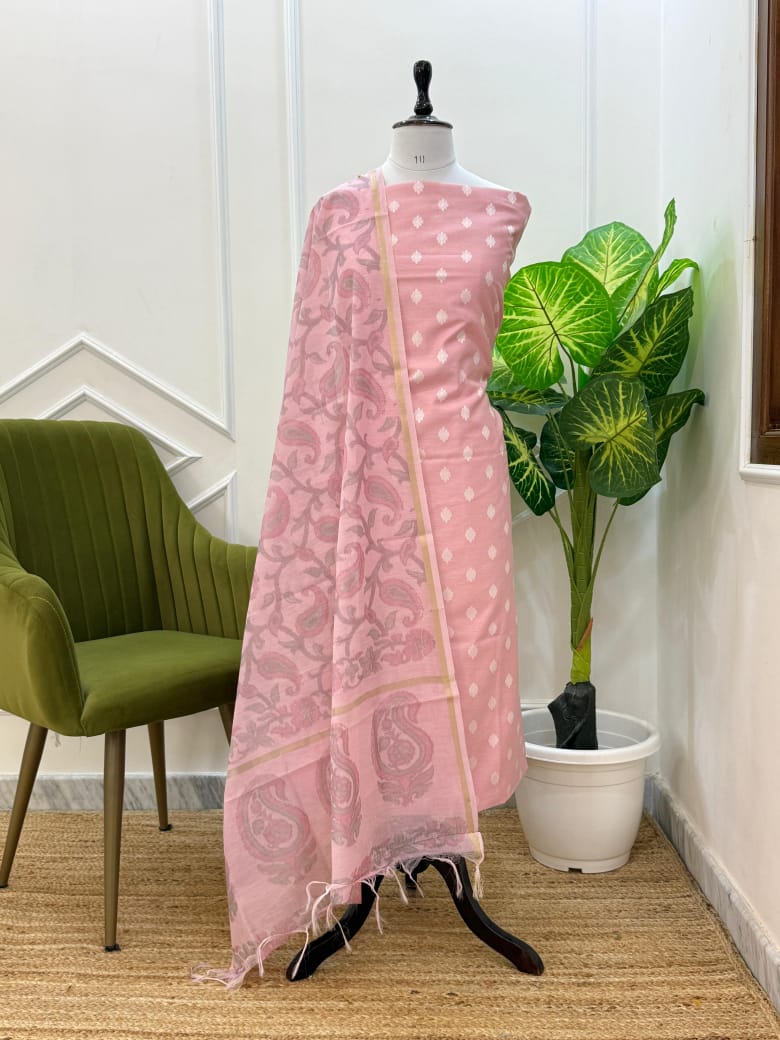 Banarasi Chanderi Silk 3 Pc Unstitched Suit With Digital Print Dupatta