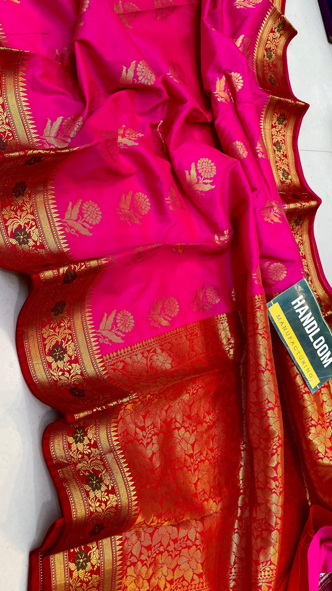 Maheswari Silk Saree With Running Blouse | HANDLOOM WEAVED|