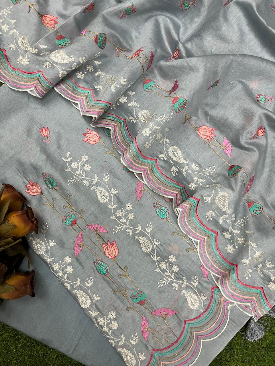 Pure Banarasi Chanderi Silk Unstitched Suit