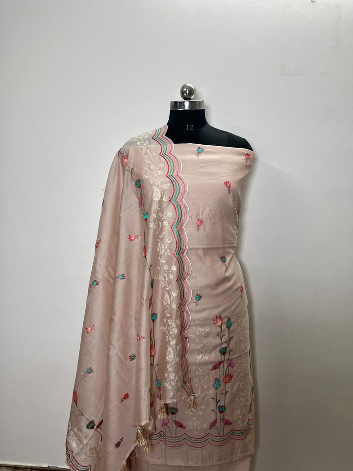 Pure Banarasi Chanderi Silk Unstitched Suit