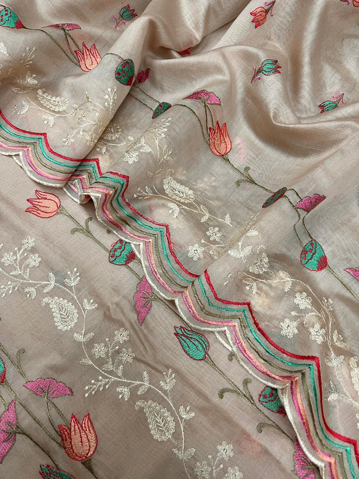 Pure Banarasi Chanderi Silk Unstitched Suit