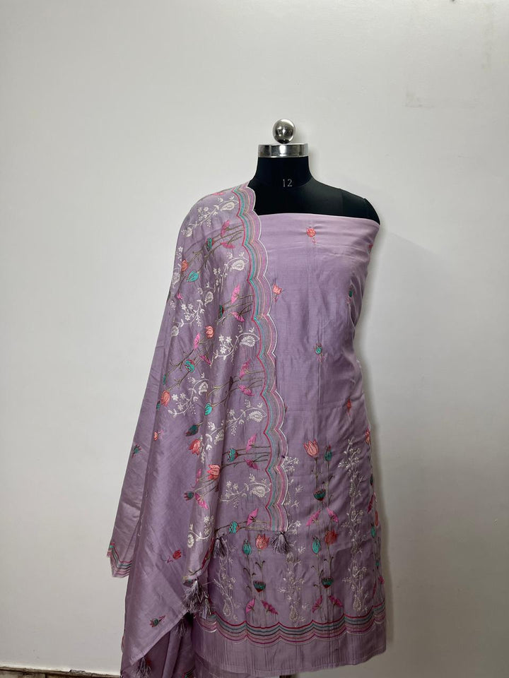 Pure Banarasi Chanderi Silk Unstitched Suit