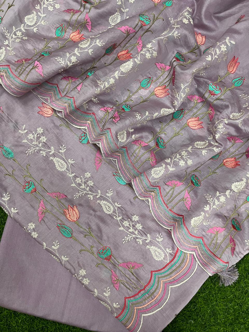 Pure Banarasi Chanderi Silk Unstitched Suit