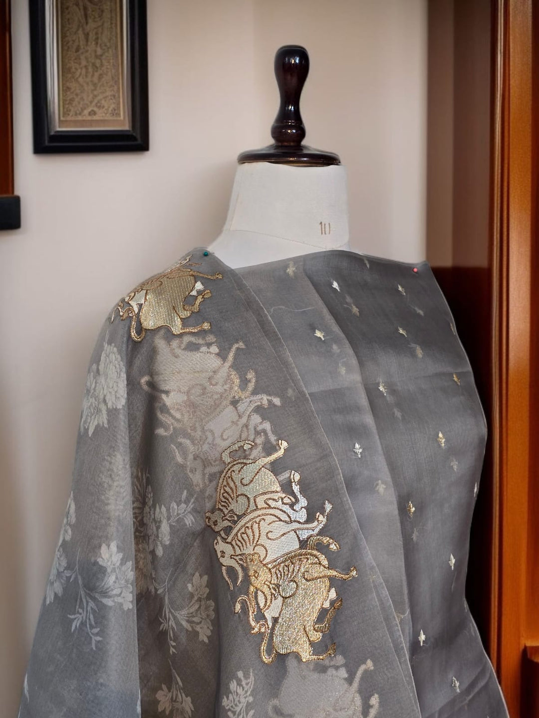 Pure Organza Silk Unstitched Suit With Embroidered Daman