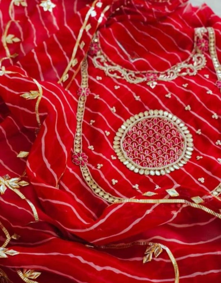 Hand Work 3 pc Unstitched Suit in Georgette