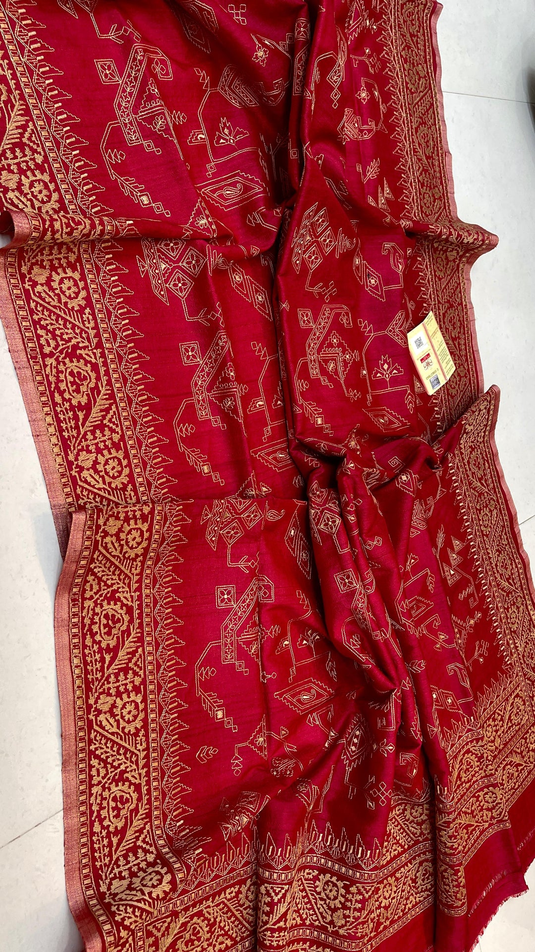 Handloom Pure Tussar Silk Saree with Embroidery Work