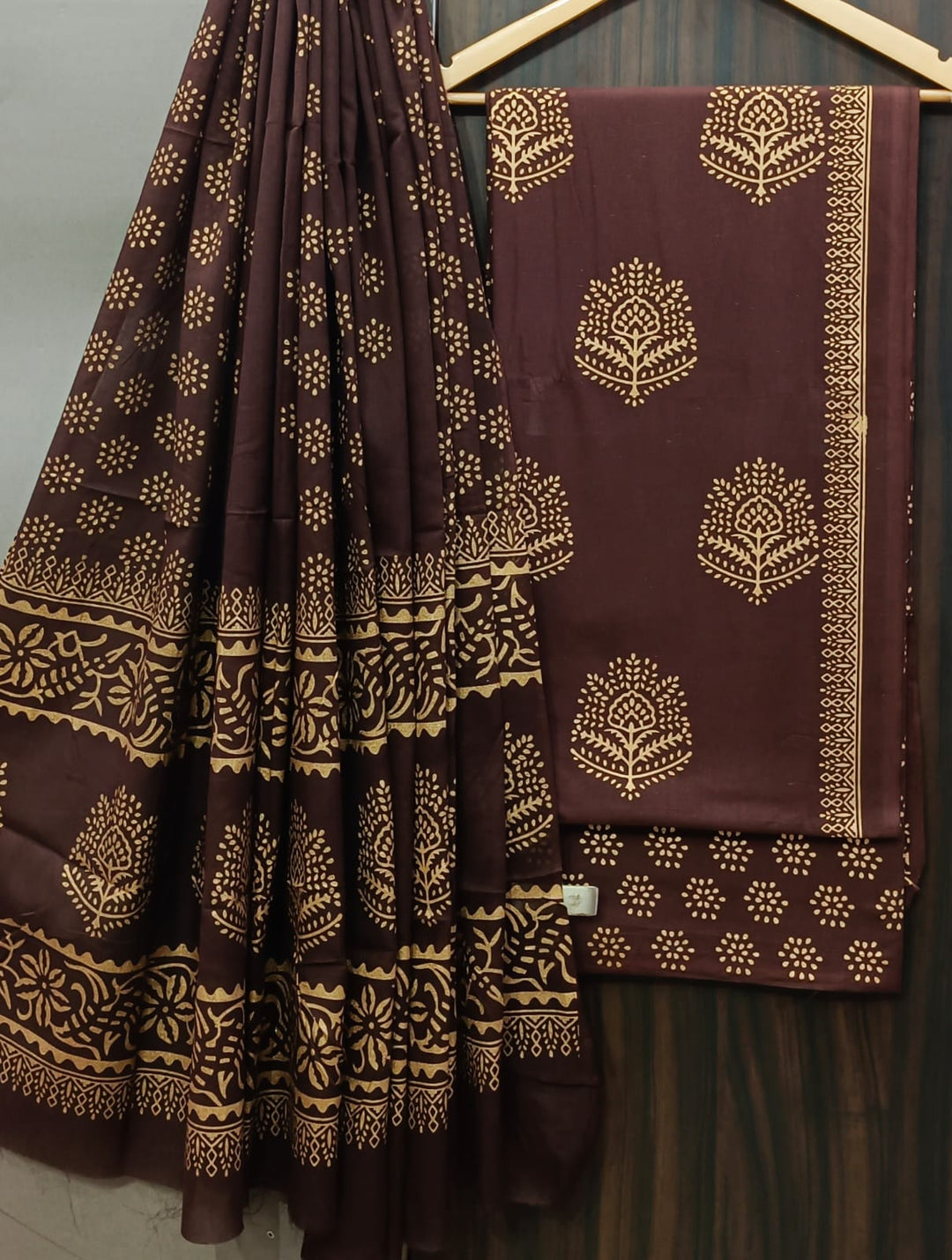 Pure Cotton Hand Block Print Unstitched Suit