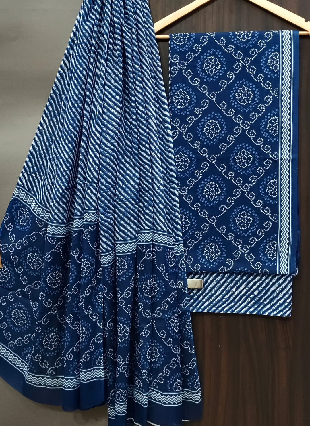 Pure Cotton Hand Block Print Unstitched Suit