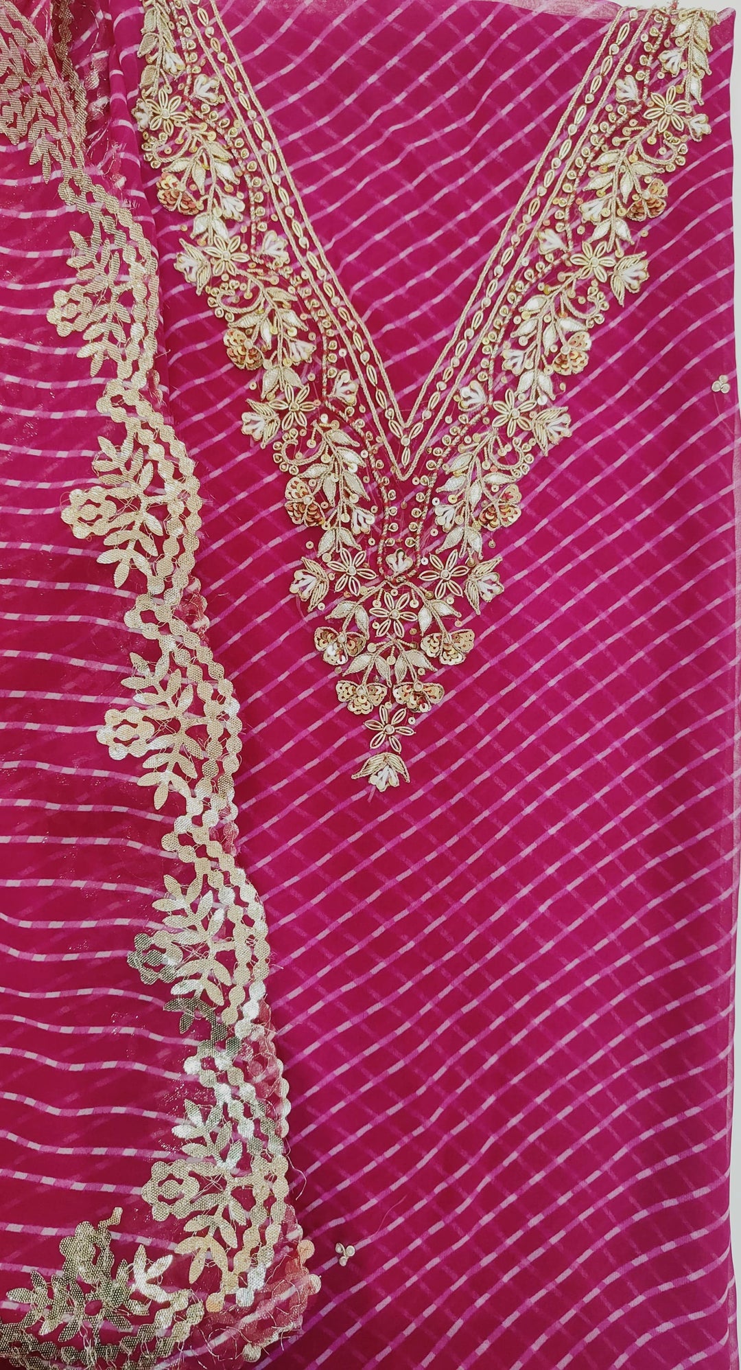 Hand Work 3 pc Unstitched Suit in Georgette