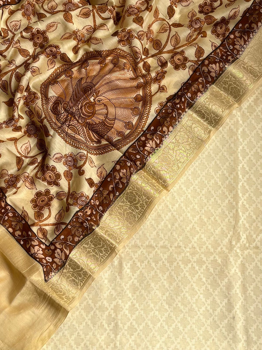 Pure Banarasi Cotton by Cotton Unstitched Suit wit Chanderi Silk Digital print Dupatta