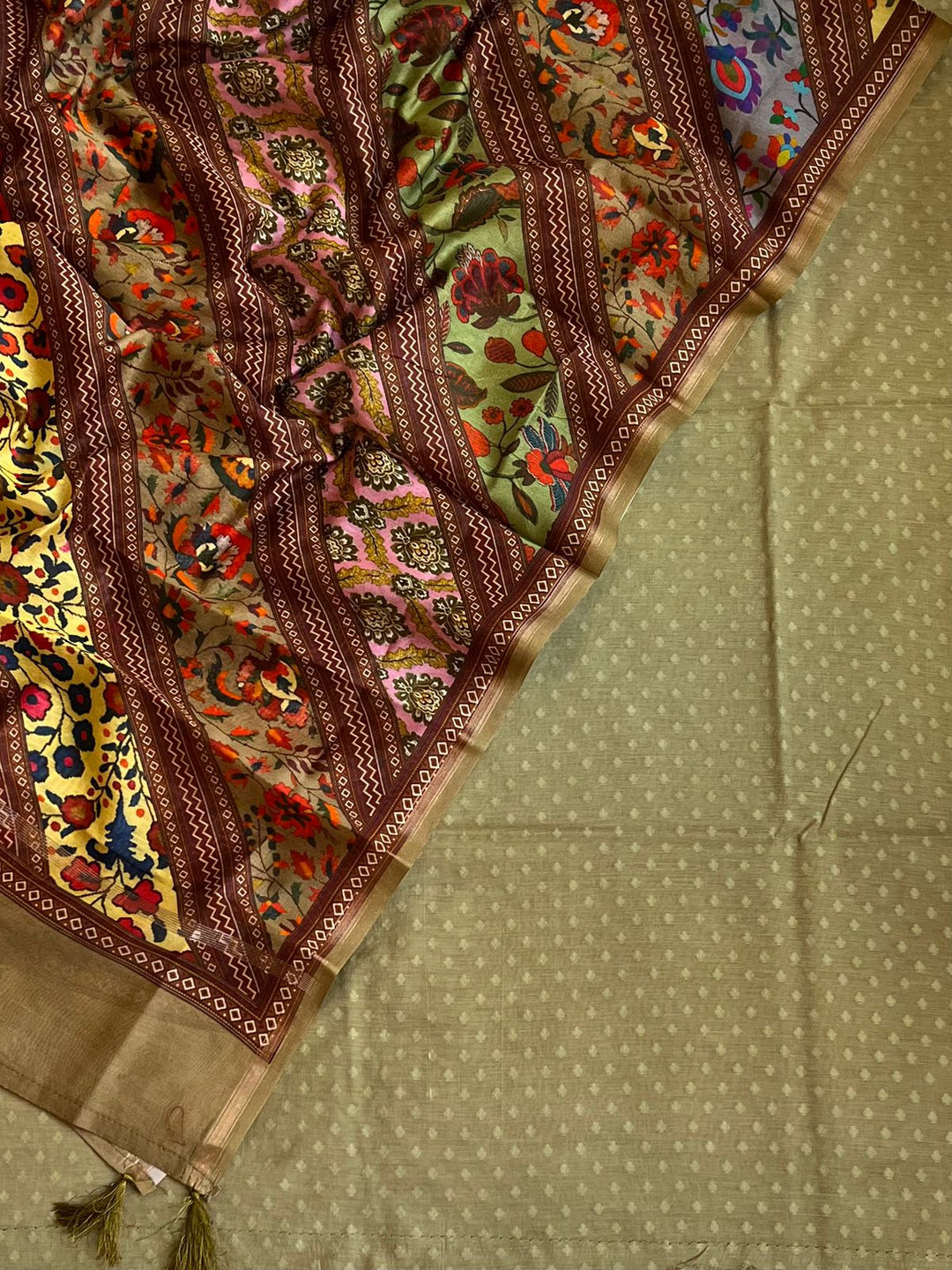Pure Banarasi Cotton by Cotton Unstitched Suit wit Chanderi Silk Digital print Dupatta