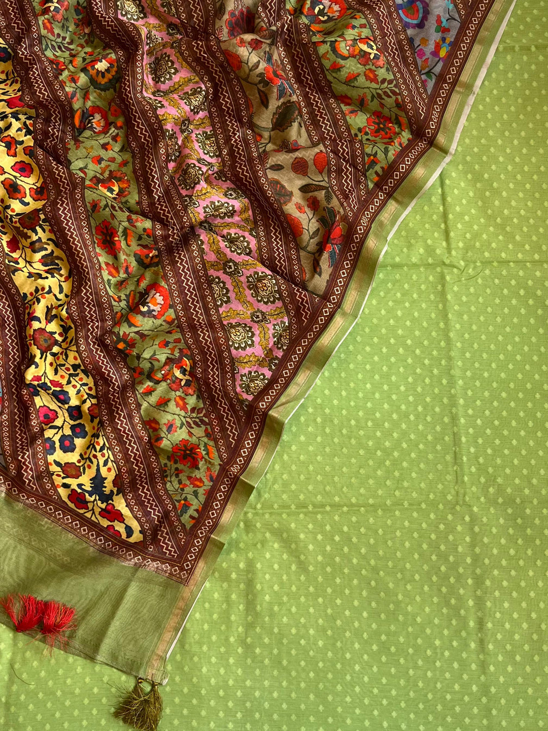 Pure Banarasi Cotton by Cotton Unstitched Suit wit Chanderi Silk Digital print Dupatta