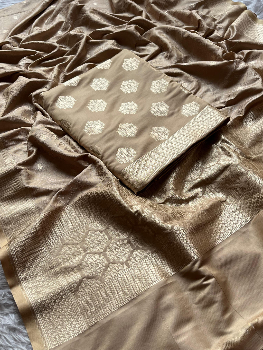 Pure Banarasi Mashru Satin Silk Unstitched Suit