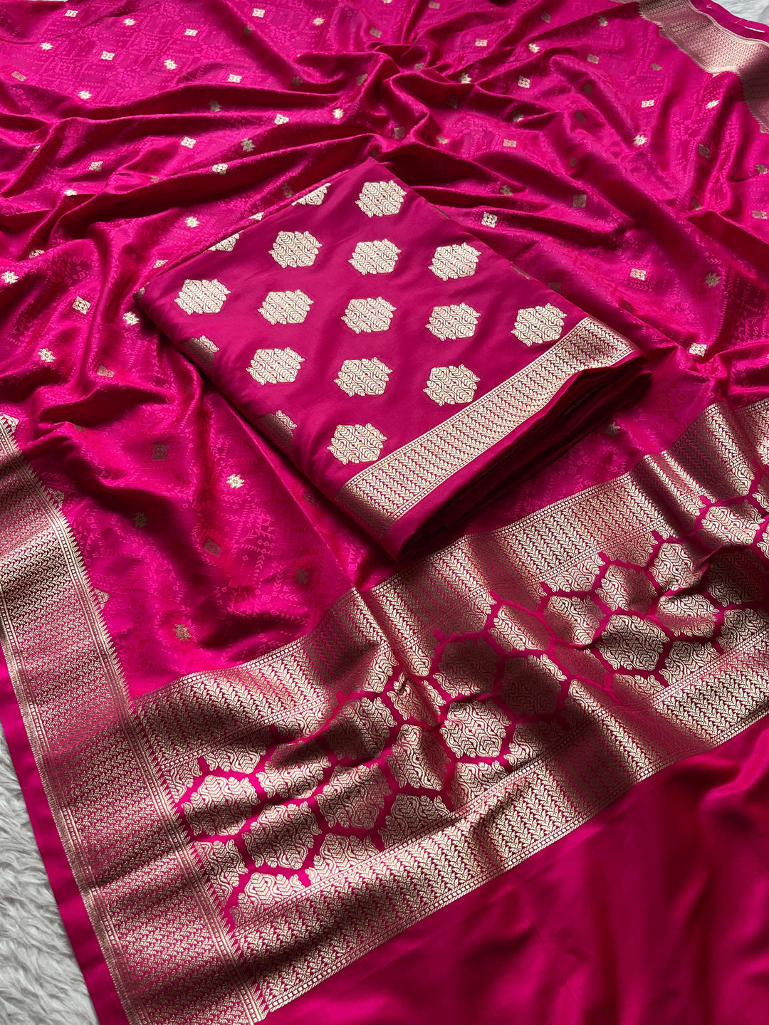 Pure Banarasi Mashru Satin Silk Unstitched Suit