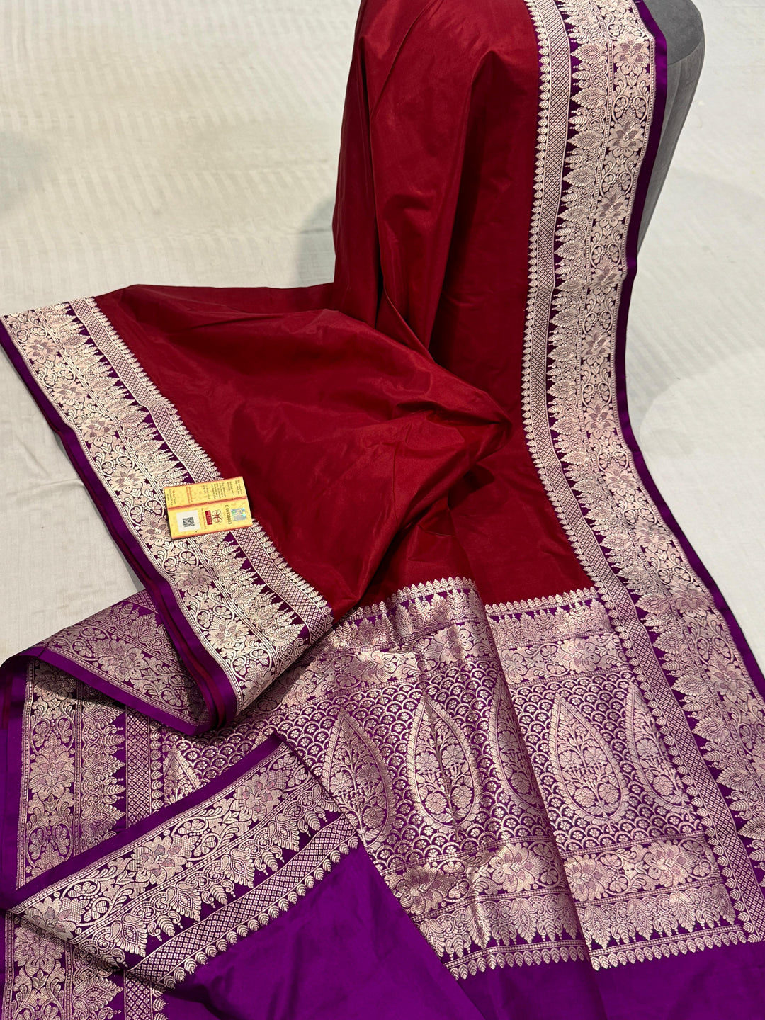 Pure Katan Silk Saree Brocaded With Antique Zari