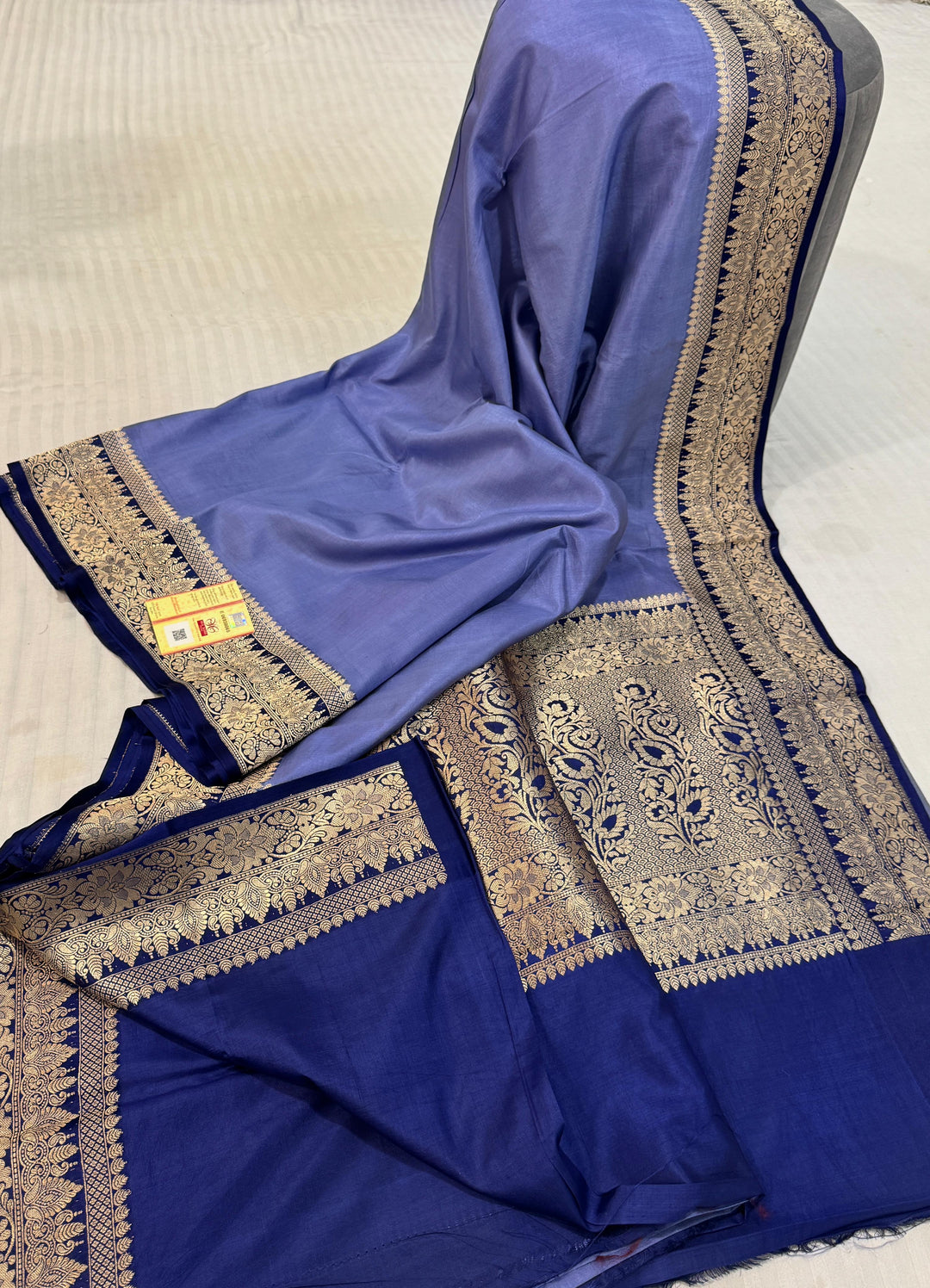 Pure Katan Silk Saree Brocaded With Antique Zari
