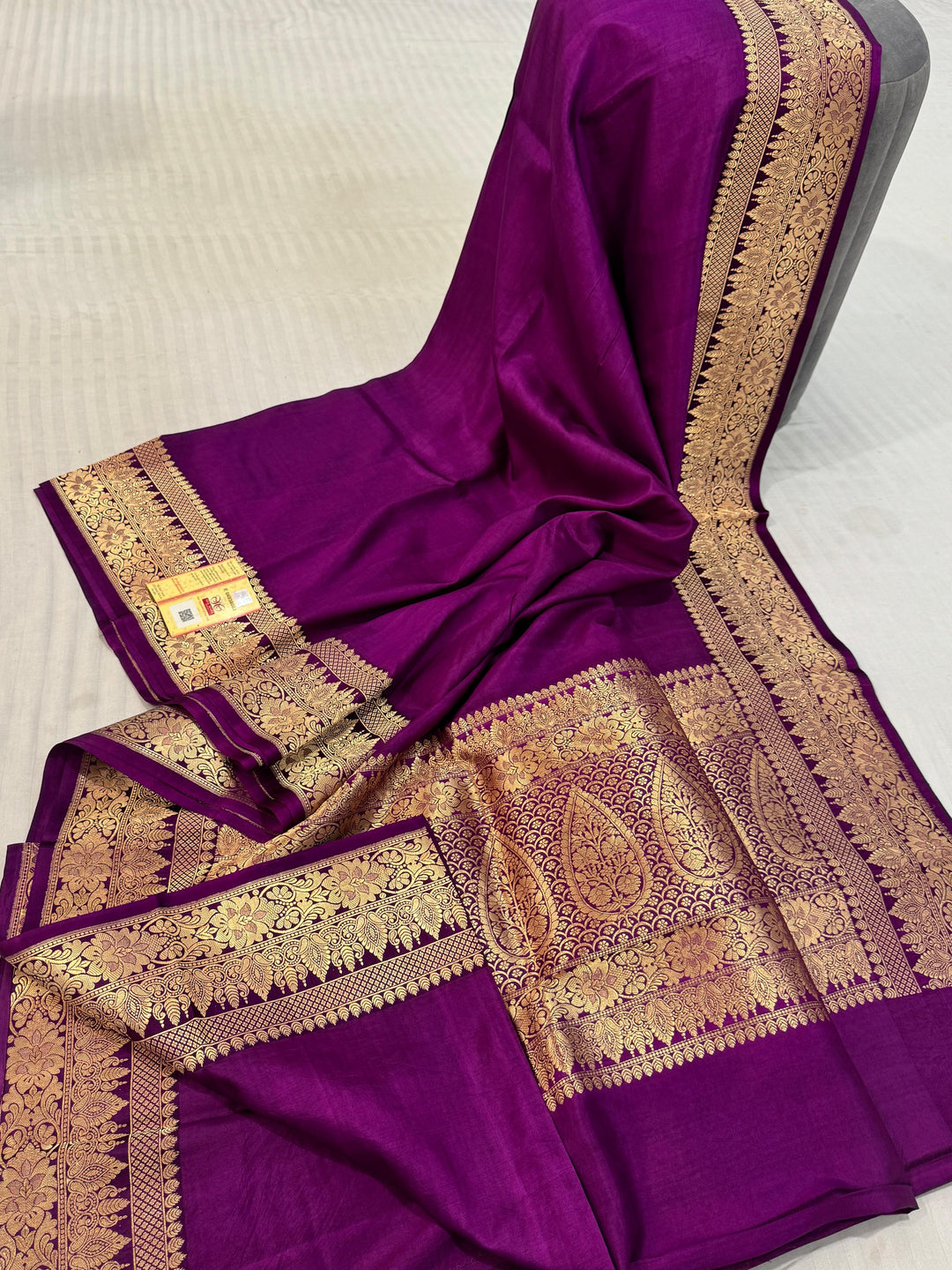 Pure Katan Silk Saree Brocaded With Antique Zari