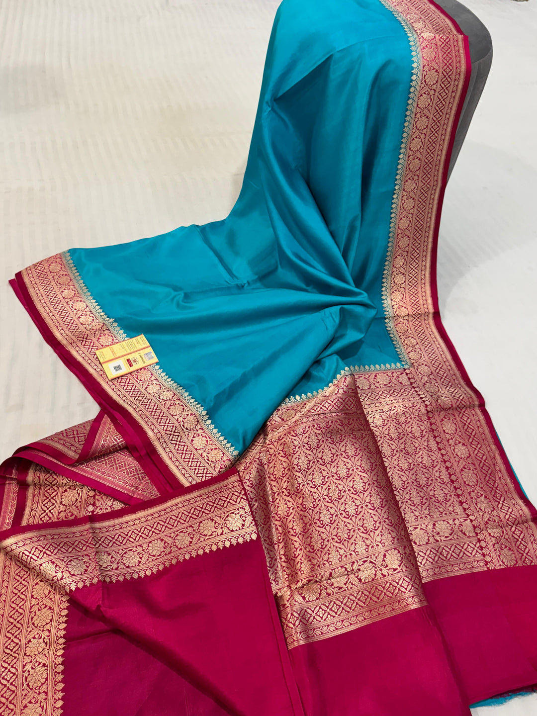 Pure Katan Silk Saree Brocaded With Antique Zari