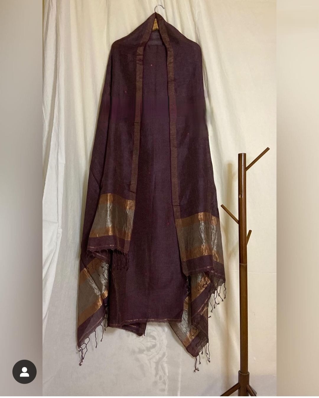 Pure Silk By Linen 2PC Jamdani Unstitched Suit with Tissue Zari Palla