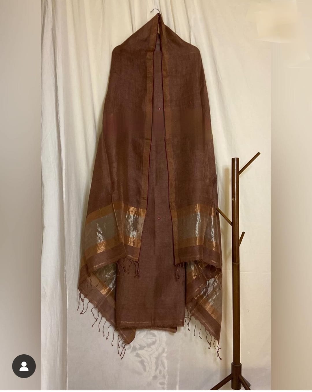 Pure Silk By Linen 2PC Jamdani Unstitched Suit with Tissue Zari Palla