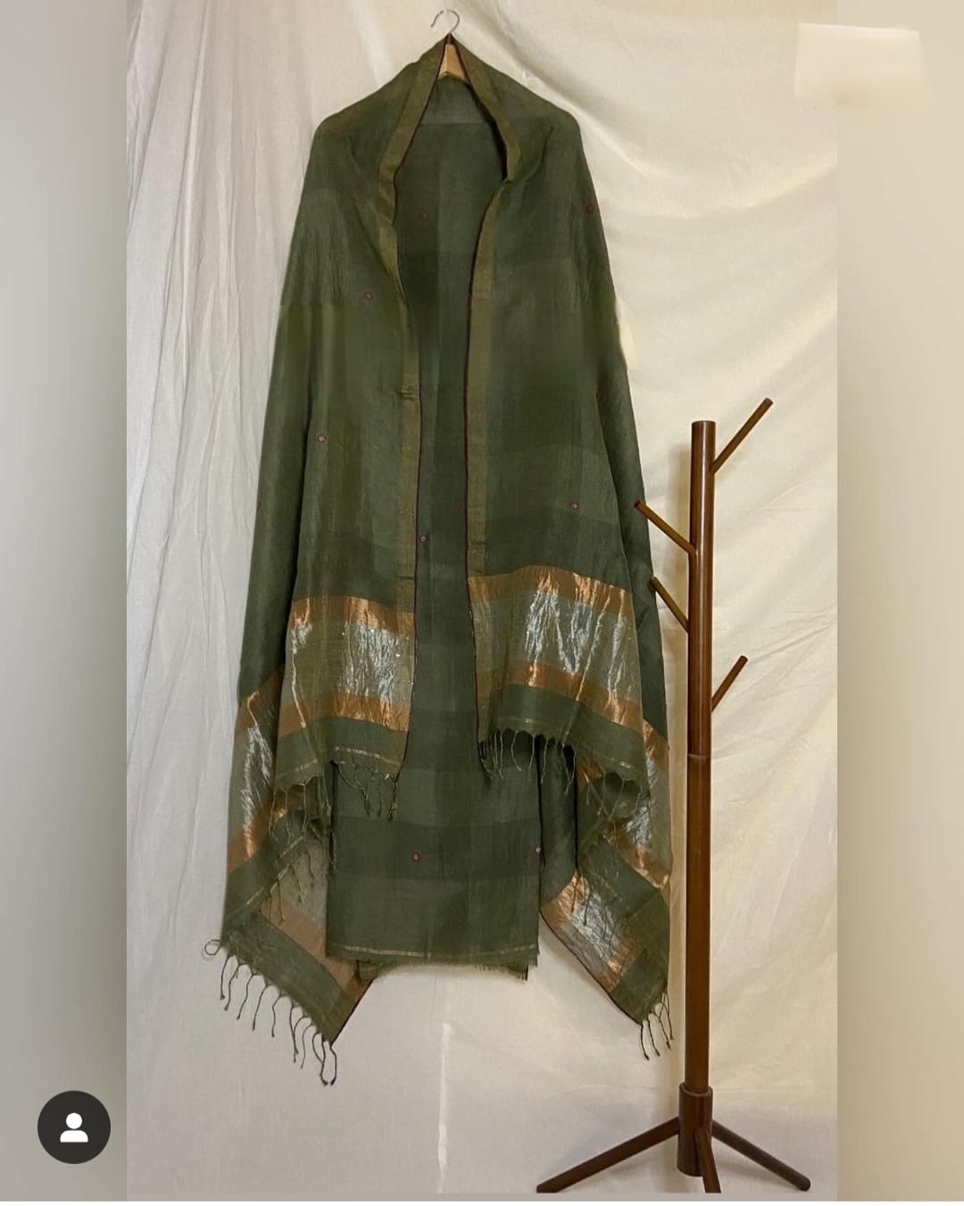 Pure Silk By Linen 2PC Jamdani Unstitched Suit with Tissue Zari Palla