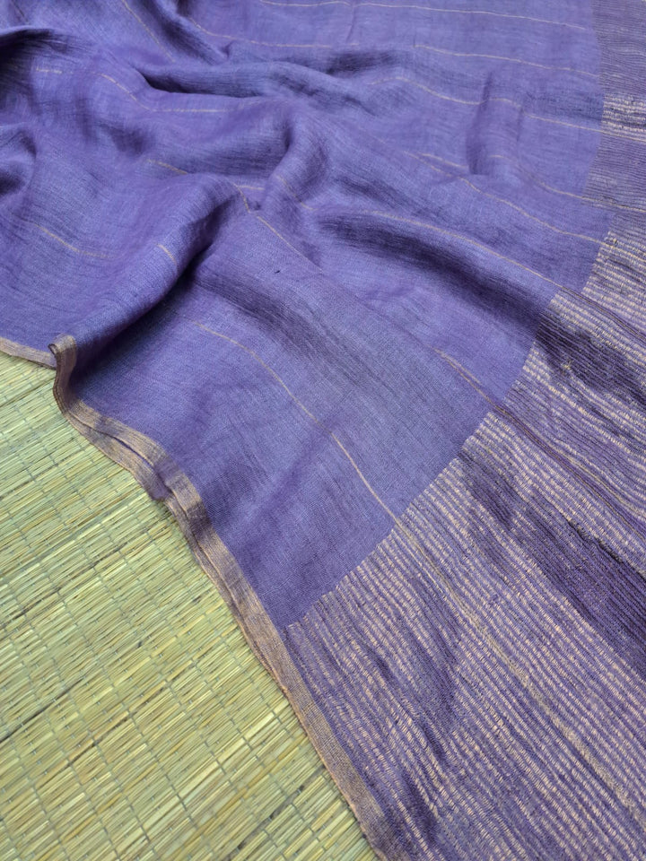 Pure Linen By Linen Saree With Zari palla