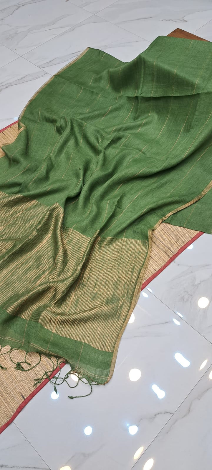 Pure Linen By Linen Saree With Zari palla