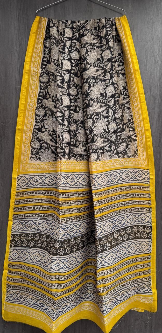 Hand Block Work Pure Chanderi Saree With Blouse
