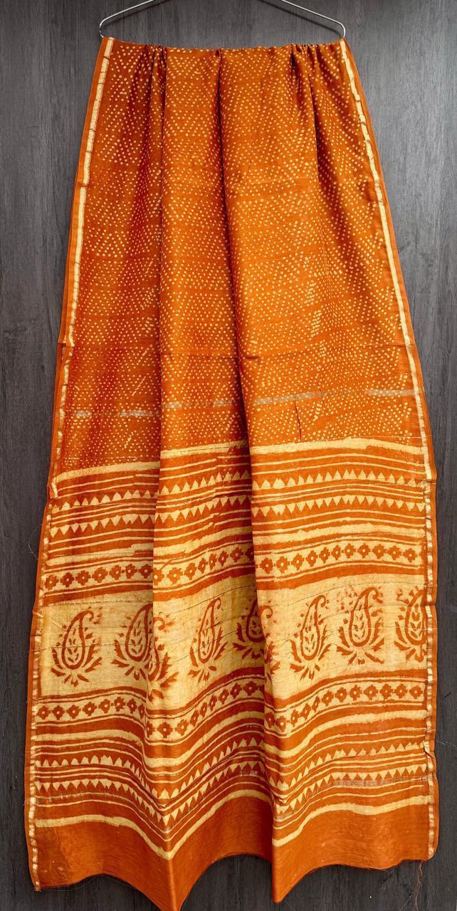 Hand Block Work Pure Chanderi Saree With Blouse