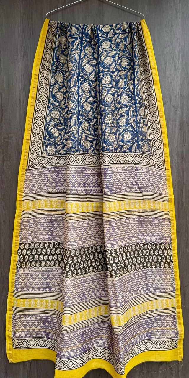 Hand Block Work Pure Chanderi Saree With Blouse