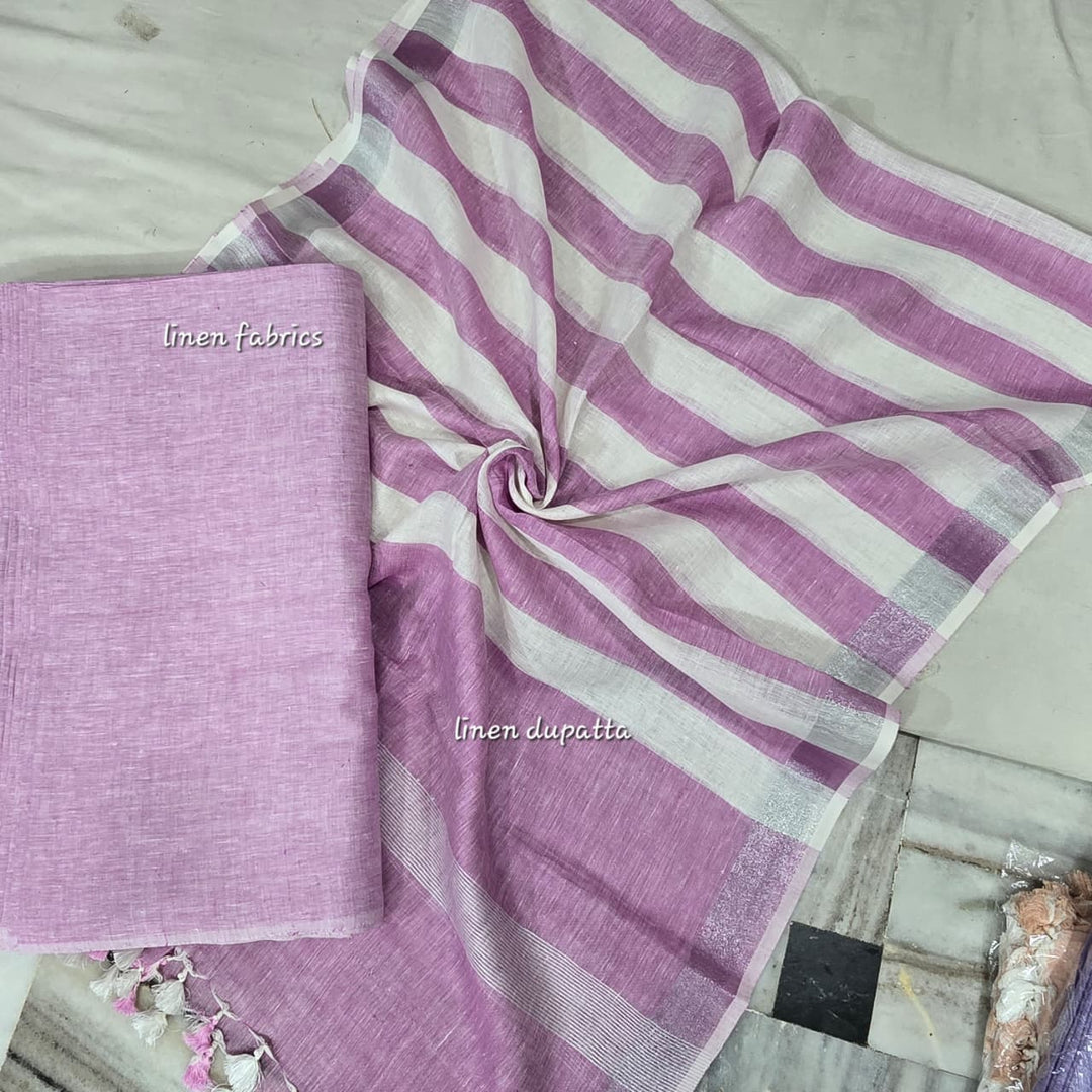 Pure Organic Linen Unstitched Suit