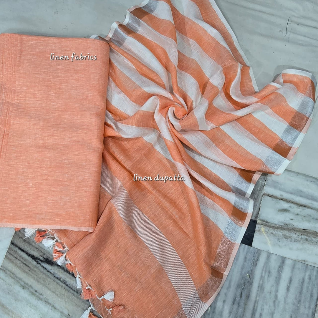 Pure Organic Linen Unstitched Suit