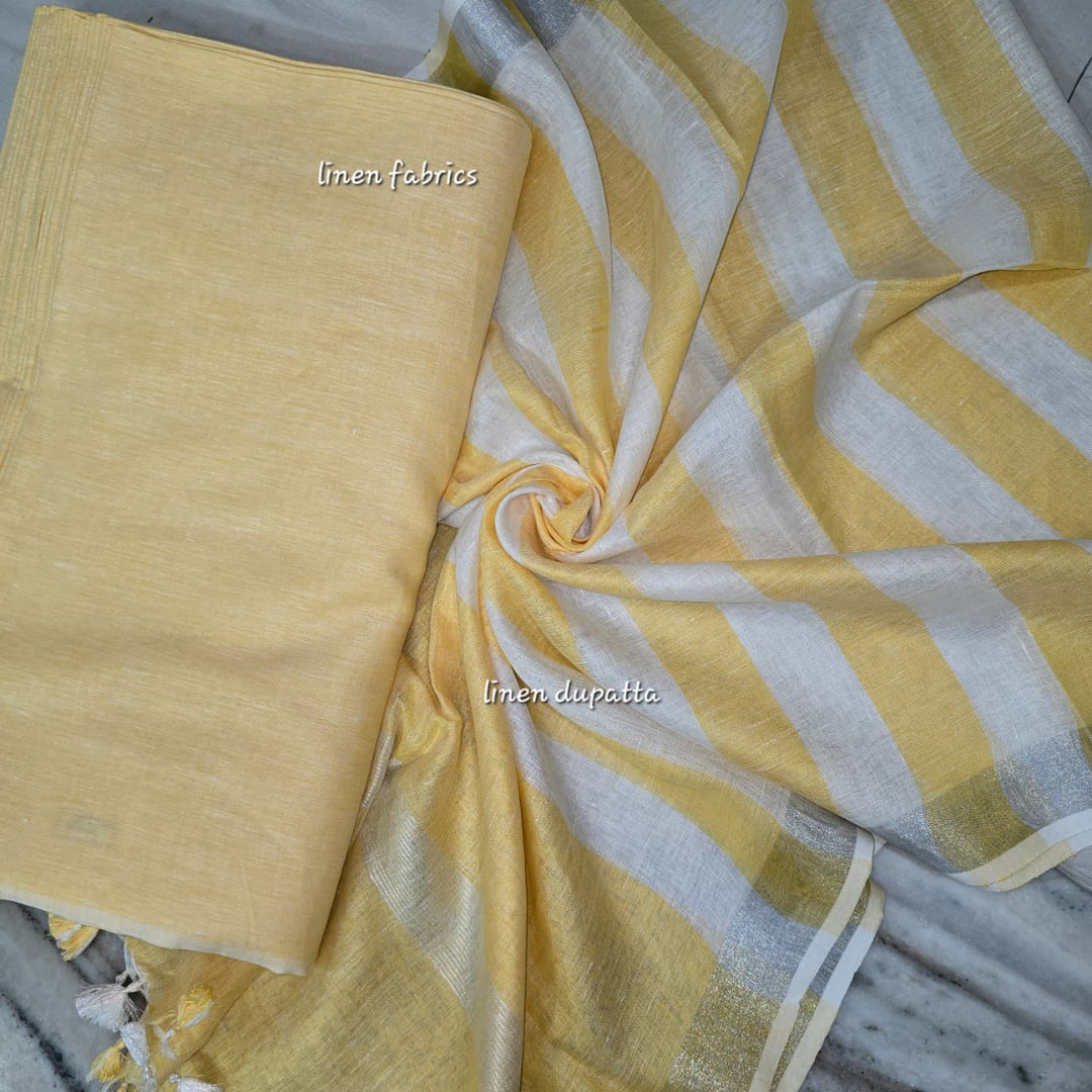Pure Organic Linen Unstitched Suit