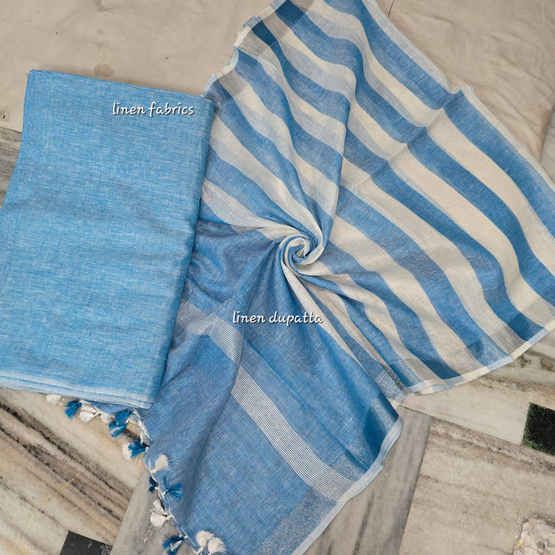 Pure Organic Linen Unstitched Suit