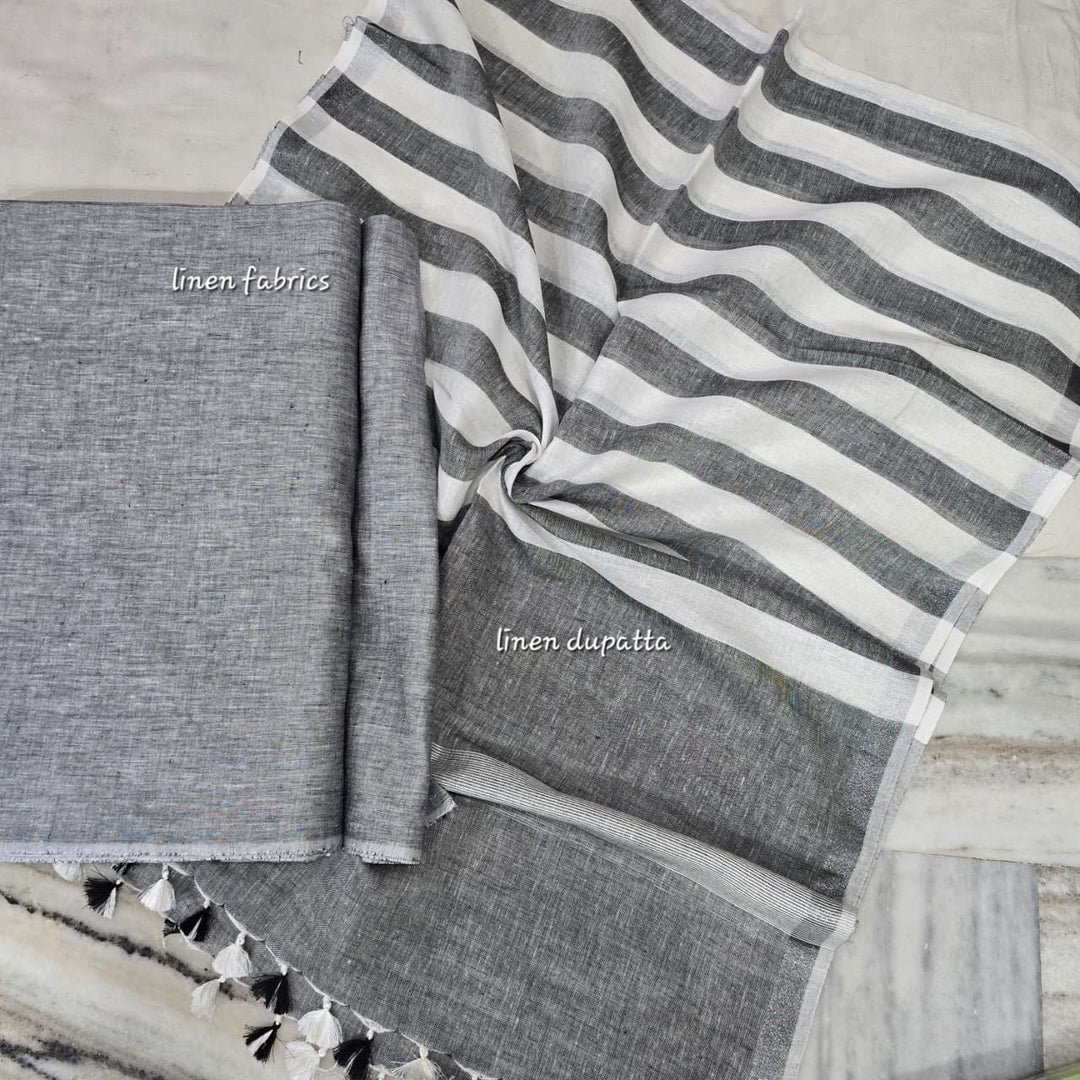 Pure Organic Linen Unstitched Suit
