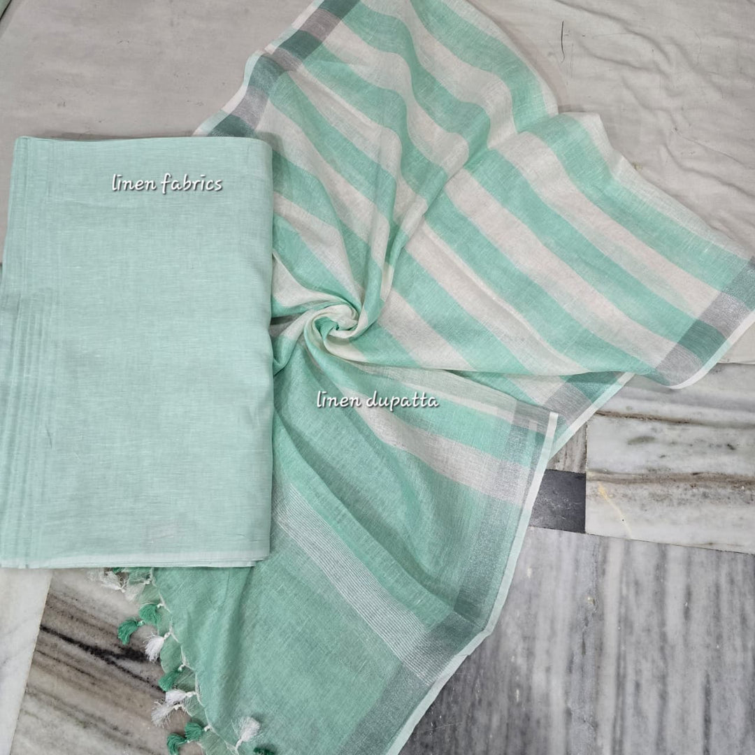 Pure Organic Linen Unstitched Suit