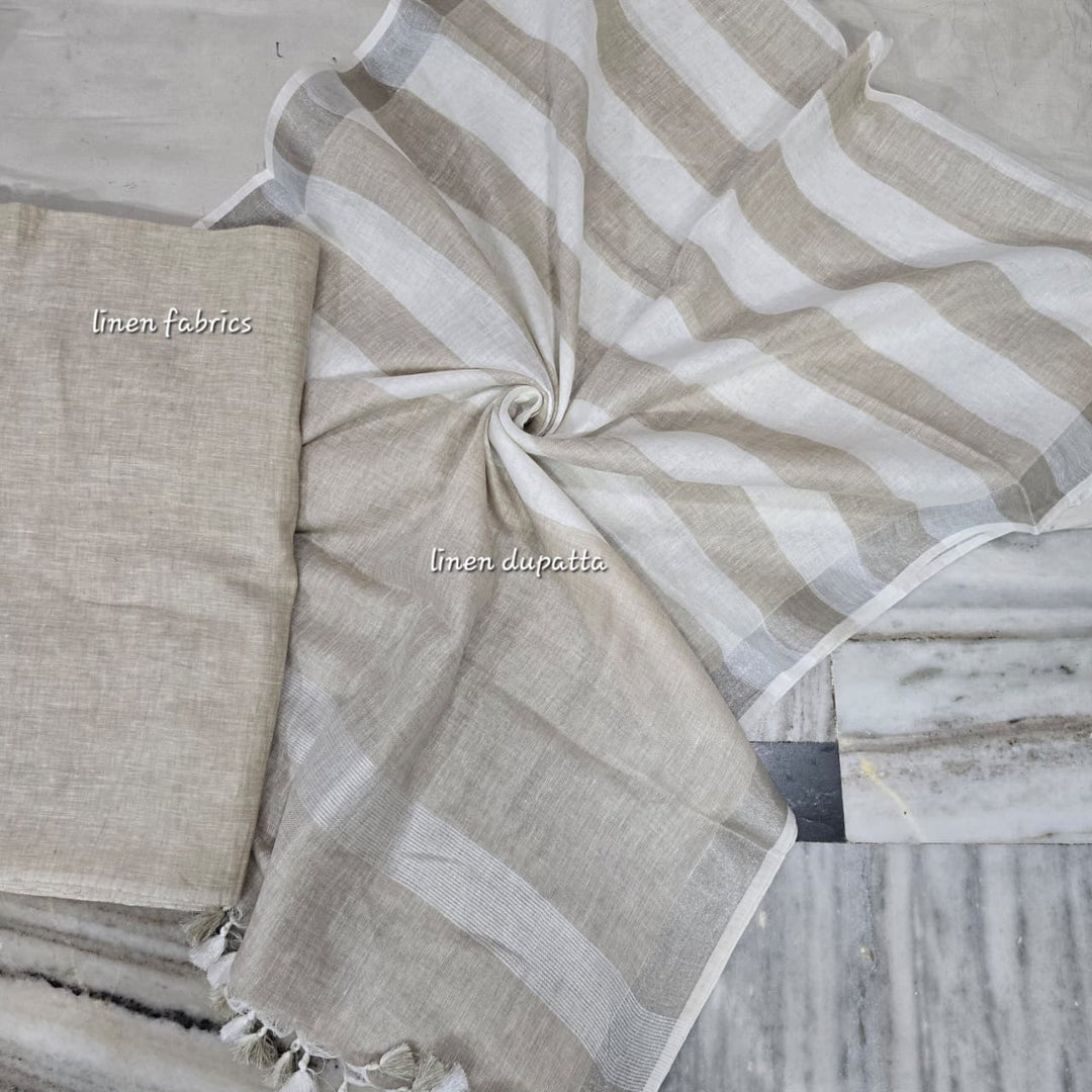 Pure Organic Linen Unstitched Suit