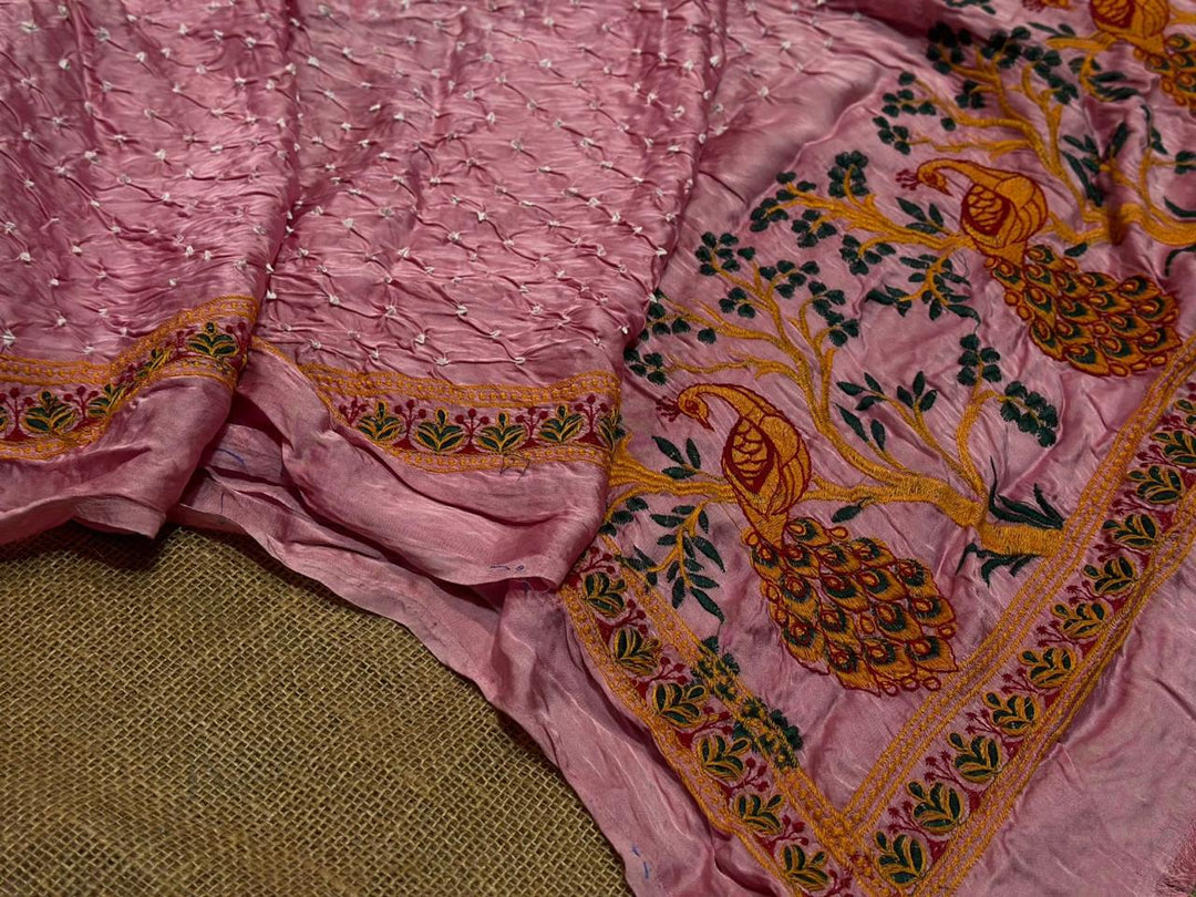Pure Modal Silk Kashmiri Bandhej Dupatta With Figures