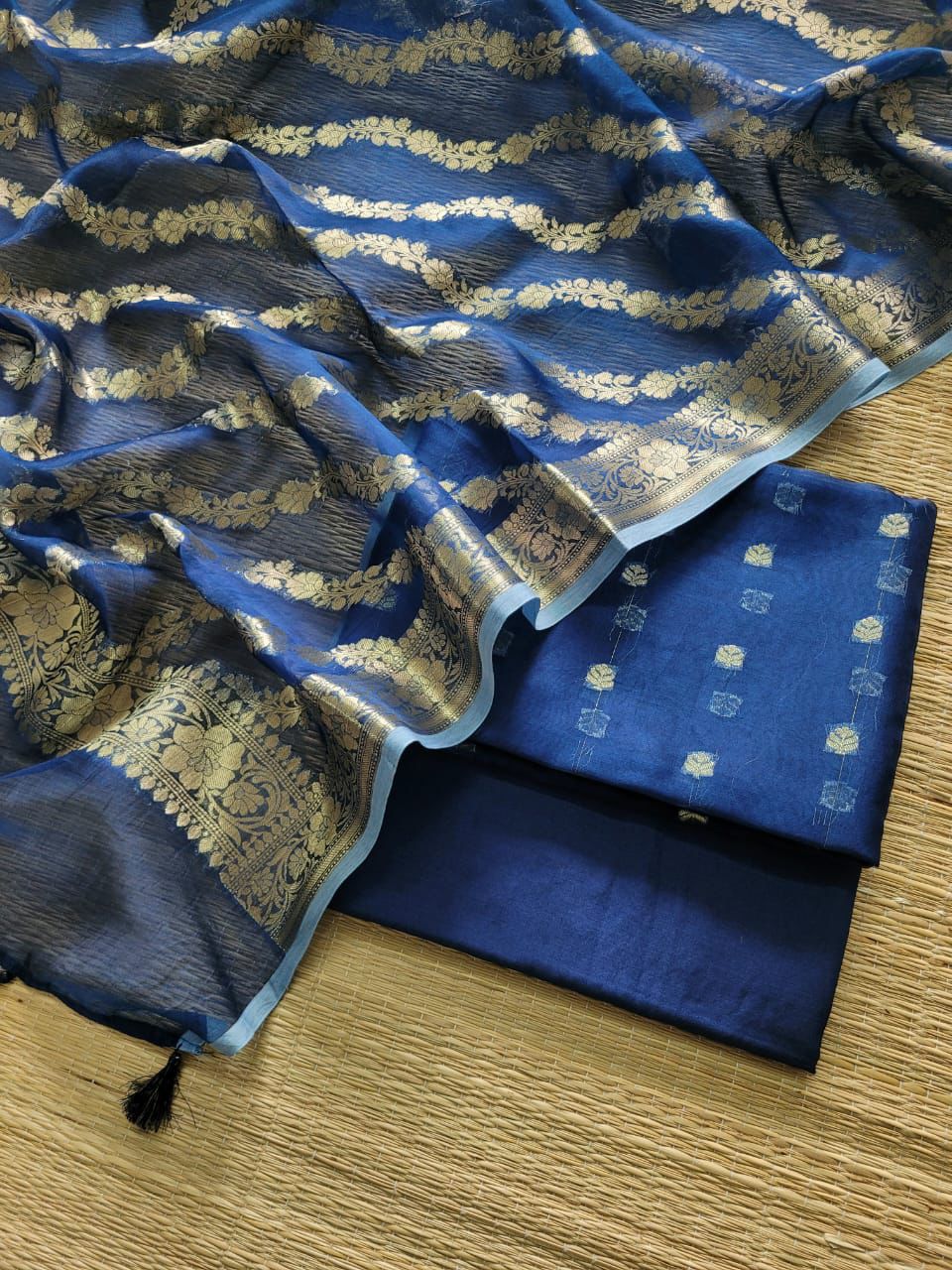 Exclusive Pure Banarasi Organza Silk Unstitched Suit