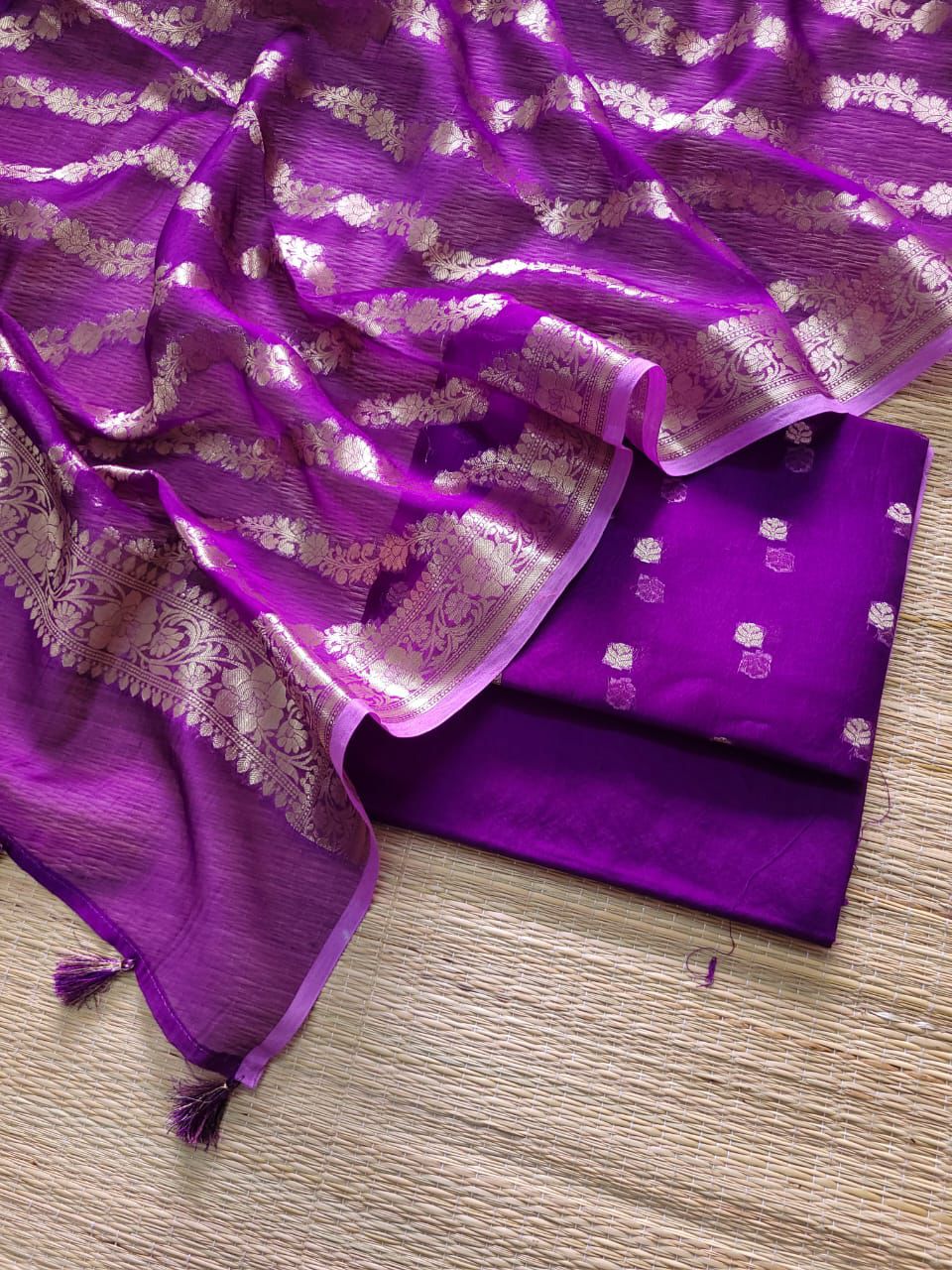 Exclusive Pure Banarasi Organza Silk Unstitched Suit